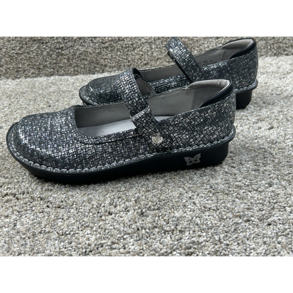 Alegria By PG Lite Women's Size 37 BEL-162 Black Gray Hook & Loop Comfort Shoes - Picture 9 of 11